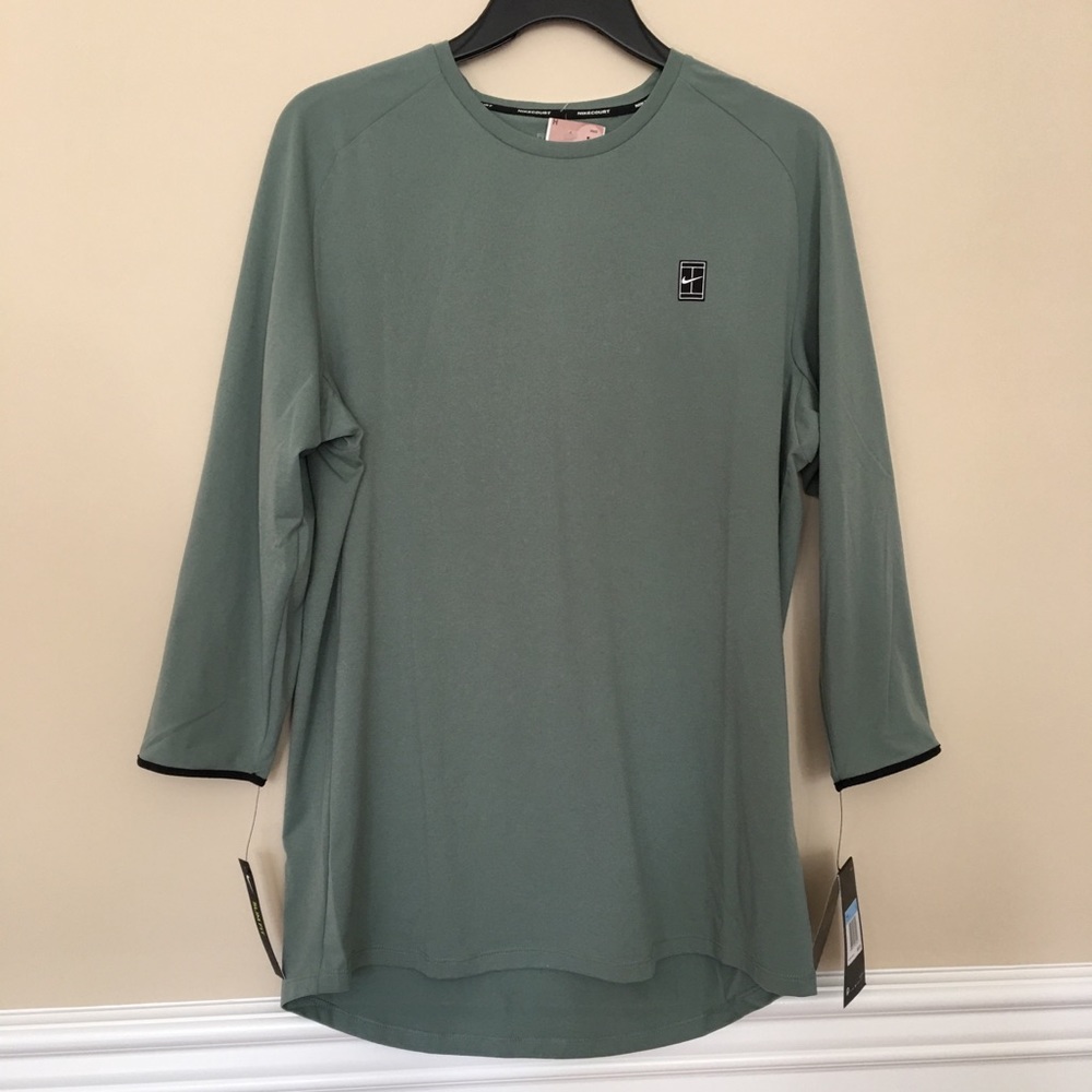 NEW NIKE court dry 3/4 sleeve tennis Top size M